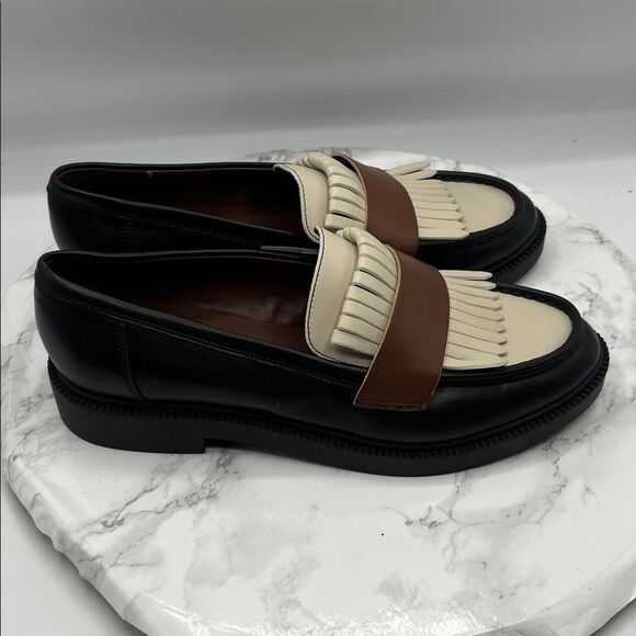 MARC FISHER Black, Creme and Brown Calixy Loafer-8 - Picture 4 of 8